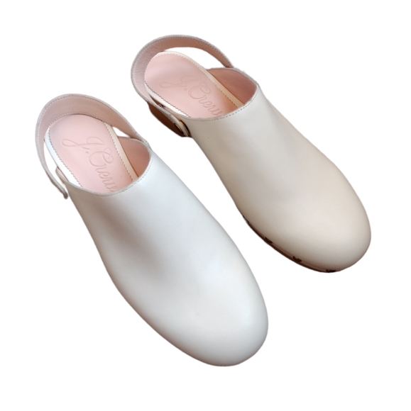 J. Crew Convertible Leather Clog Dusty Ivory - Picture 9 of 15